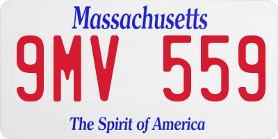 MA license plate 9MV559