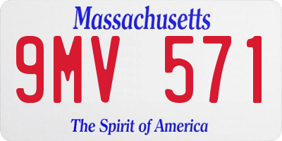 MA license plate 9MV571