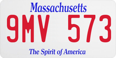 MA license plate 9MV573