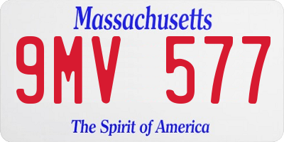 MA license plate 9MV577