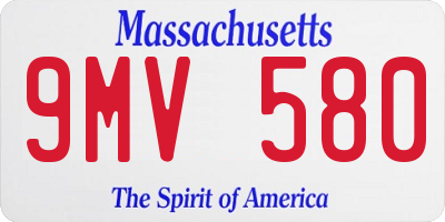MA license plate 9MV580