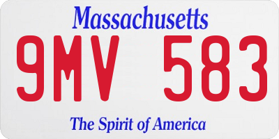 MA license plate 9MV583