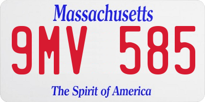 MA license plate 9MV585