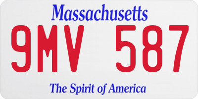 MA license plate 9MV587