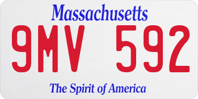 MA license plate 9MV592