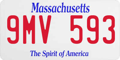 MA license plate 9MV593