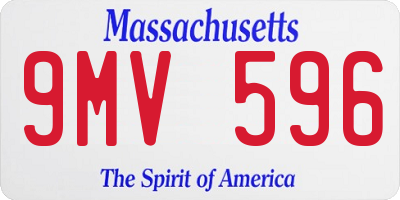 MA license plate 9MV596