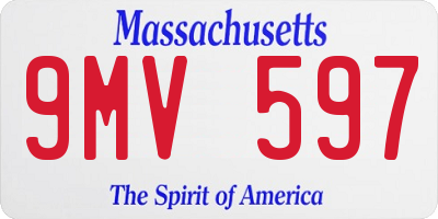 MA license plate 9MV597