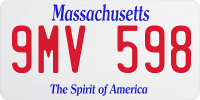 MA license plate 9MV598
