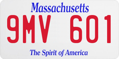 MA license plate 9MV601