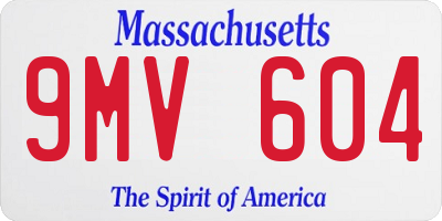 MA license plate 9MV604