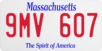 MA license plate 9MV607