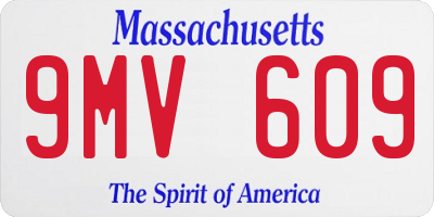 MA license plate 9MV609