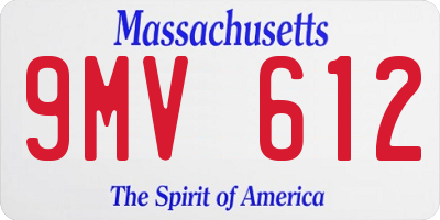 MA license plate 9MV612