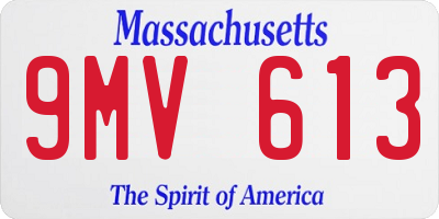 MA license plate 9MV613