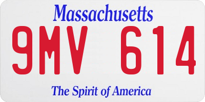 MA license plate 9MV614