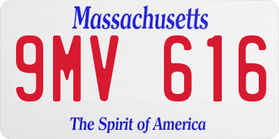 MA license plate 9MV616