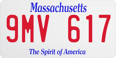 MA license plate 9MV617