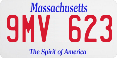 MA license plate 9MV623