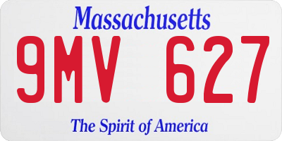 MA license plate 9MV627