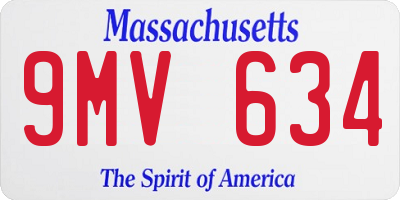 MA license plate 9MV634