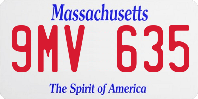 MA license plate 9MV635