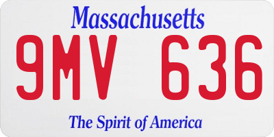 MA license plate 9MV636