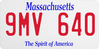 MA license plate 9MV640