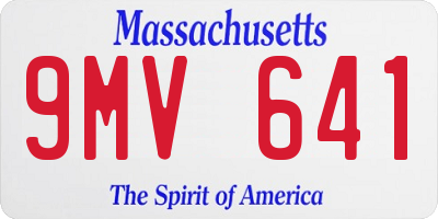 MA license plate 9MV641