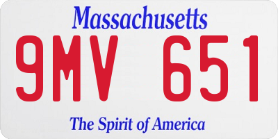 MA license plate 9MV651