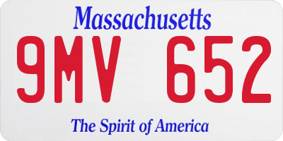MA license plate 9MV652