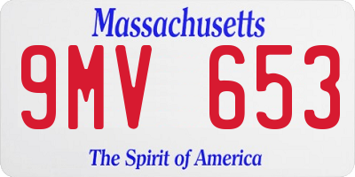 MA license plate 9MV653