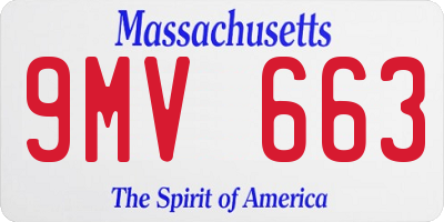 MA license plate 9MV663