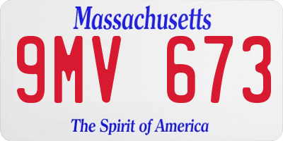 MA license plate 9MV673
