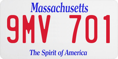 MA license plate 9MV701