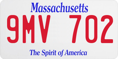MA license plate 9MV702