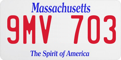 MA license plate 9MV703