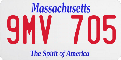 MA license plate 9MV705