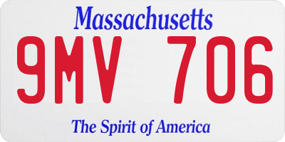 MA license plate 9MV706