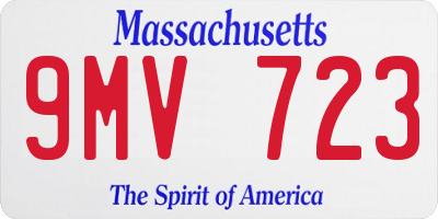 MA license plate 9MV723