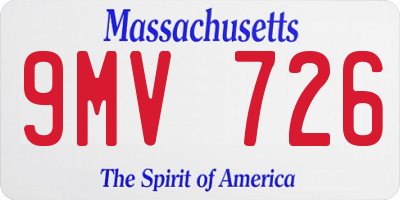 MA license plate 9MV726