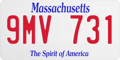 MA license plate 9MV731