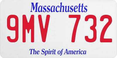 MA license plate 9MV732