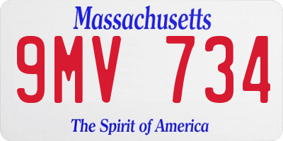 MA license plate 9MV734