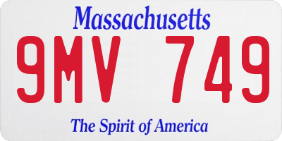 MA license plate 9MV749