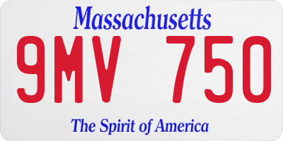 MA license plate 9MV750