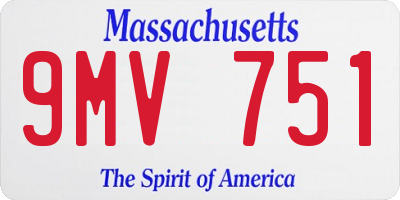 MA license plate 9MV751