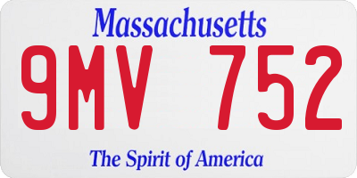 MA license plate 9MV752