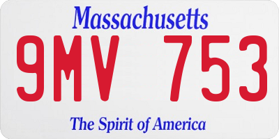 MA license plate 9MV753