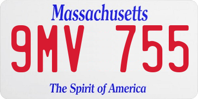 MA license plate 9MV755